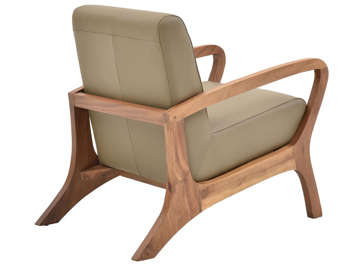 Parota Milan Leather Chair, Taupe